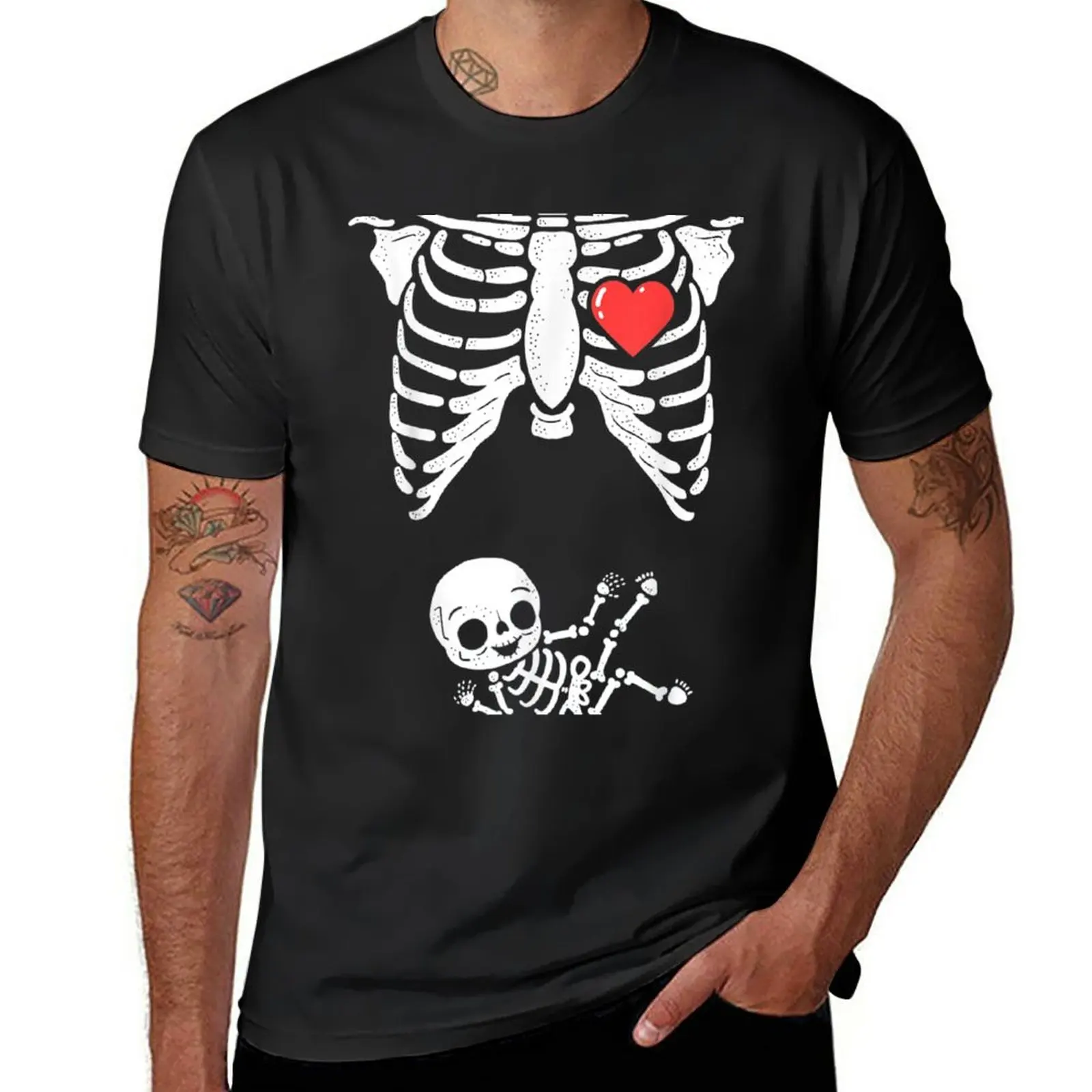 

Skeleton Pregnancy Announcement XRay Halloween, funny pregnant halloween Costume T-Shirt Short sleeve fitted t shirts for men