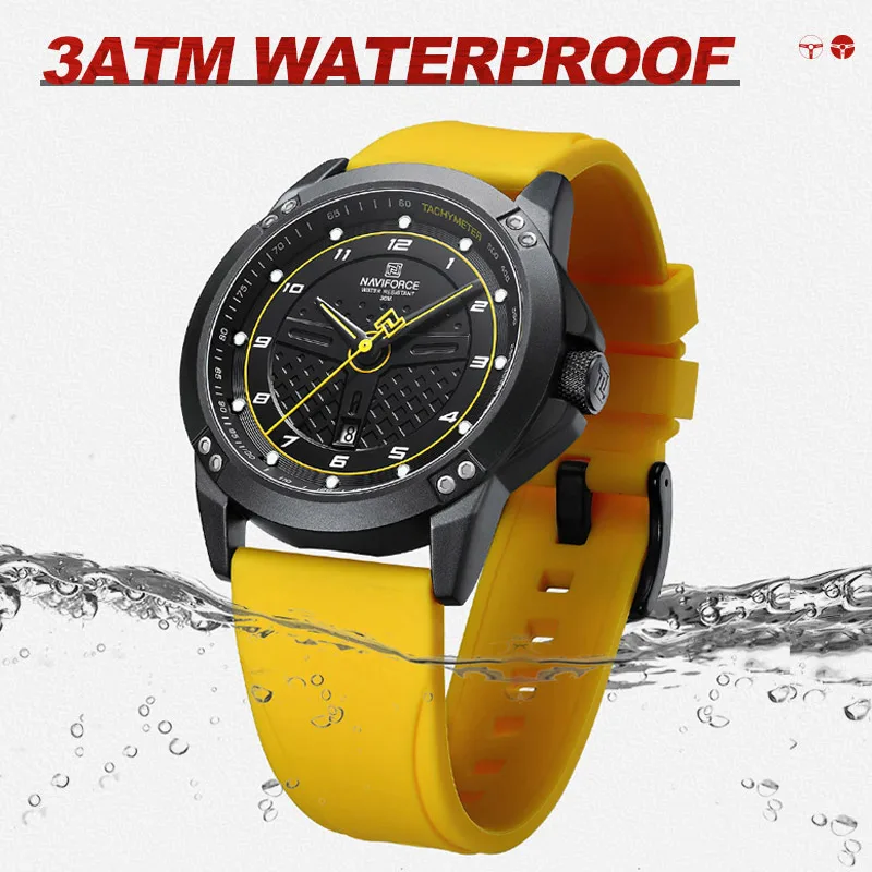 2023 New NAVIFORCE Design Men\'s Luxury Quartz Watch Silicone Strap Sports Wristwatch Waterproof Luminous Clock Relogio Masculino