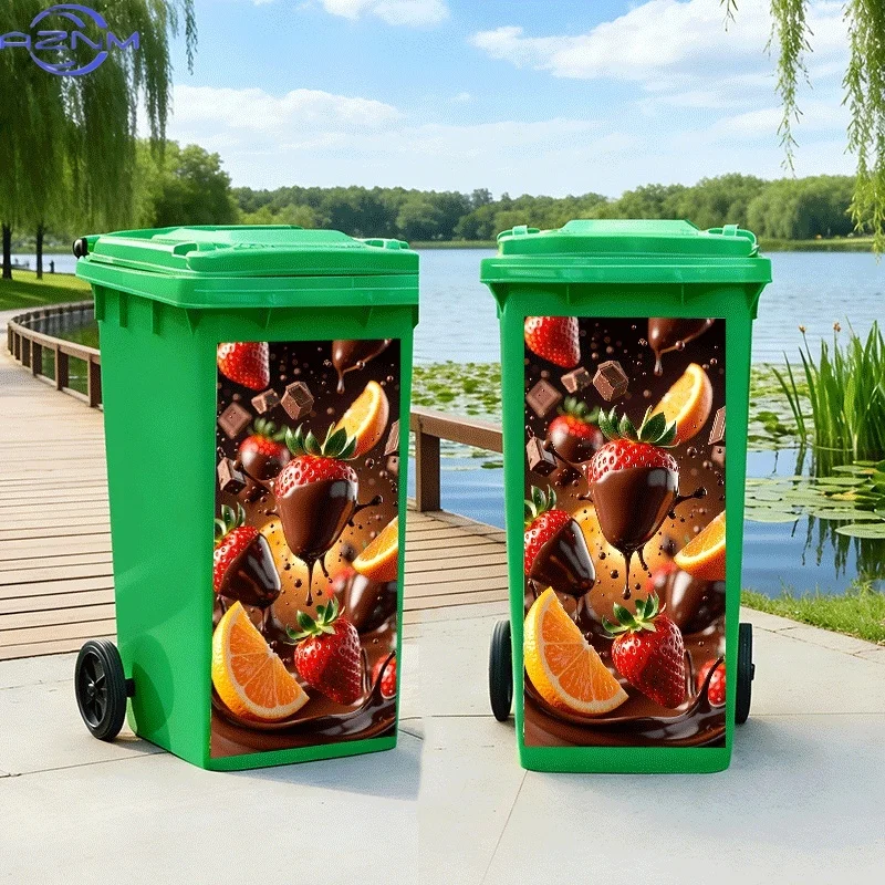 [2D Flat Printing]1pc Trash Can Sticker[Title Translated, Do Not Change] Chocolate Fruit Collection Theme Design Wall Sticker