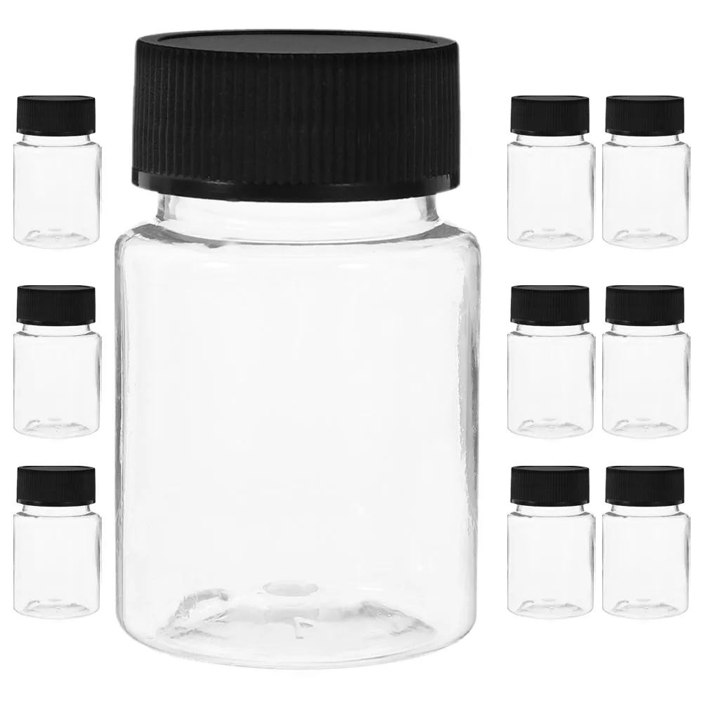 

10pcs Bottles Wide Plastic Sample Storage Containers Leakproof Small Reagent Sampling 50Ml For Laboratory