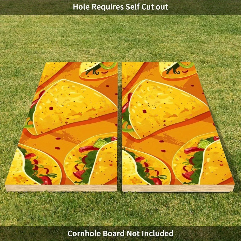 ملصق عيد التاكو الملون، شارات رمل من الفينيل المسطح ثنائية الأبعاد - صديقة للميزانية وقيمة عالية، خالية من الفقاعات وسهلة اللصق، وات