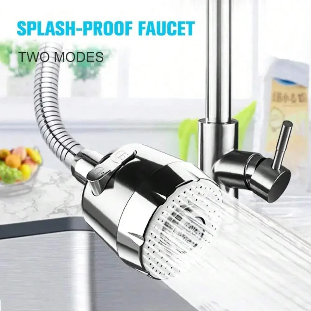 1PC 2/3 Modes High-Pressure Kitchen Faucet Adapter with 360° Rotatable Spray Universal Water Saving Tap Nozzle Filter Extenders