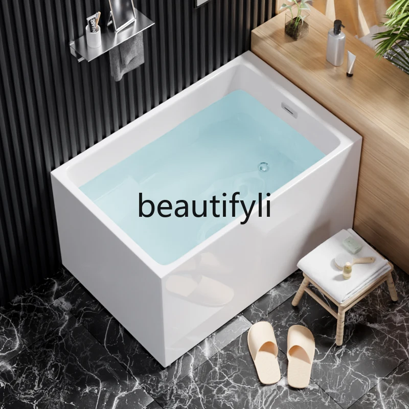 Acrylic integrated independent small apartment mini deepened narrow Japanese deep soaking stool bathtub