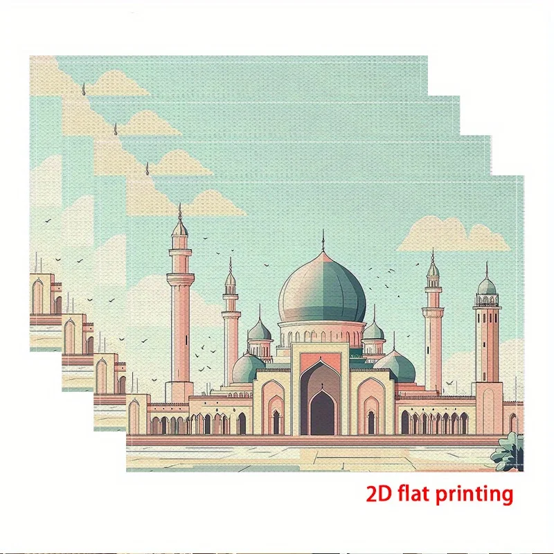 

1PC Placemat, Subtle Colors of The Majestic Mosque, for Home and Kitchen Family Gatherings