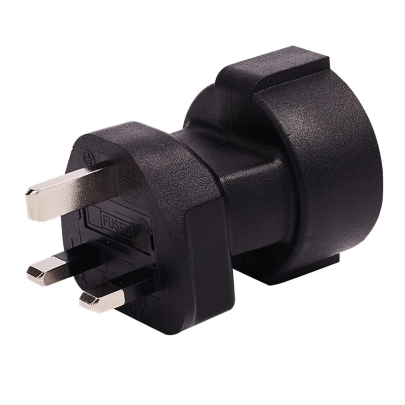 Black 13A/16A 250V UK Male to EU 4.8MM female adapter plug socket converter for British Singapore India Middle East countries