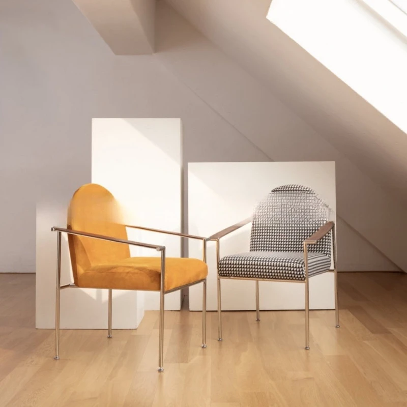 

Internet celebrity metal fabric chair home dining room study chair