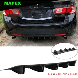 For Honda Acura TSX Rear Lip Bumper Diffuser Shark Fin Spoiler Wing Splitter