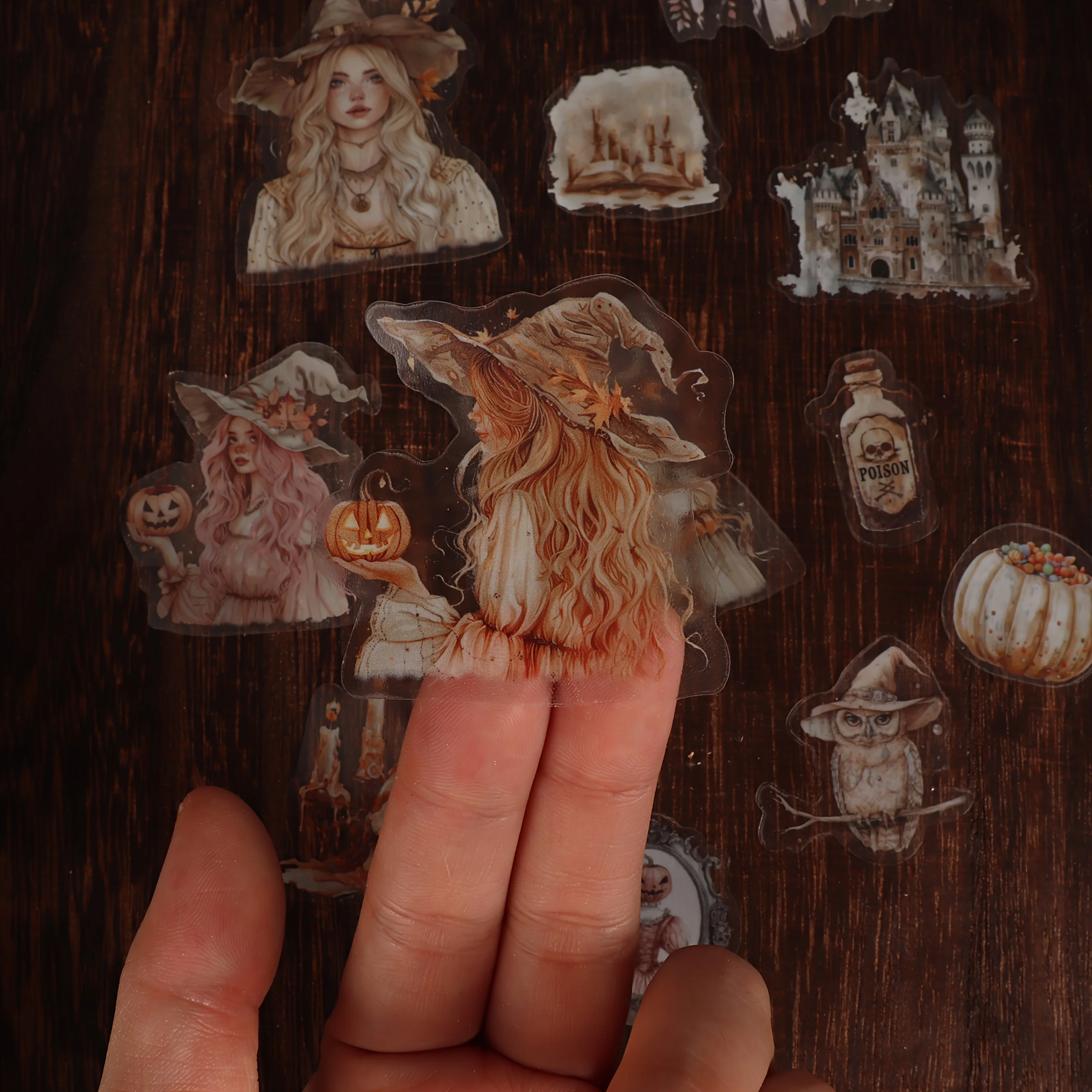 72-84 قطعة مجموعة ملصقات موضوع حيوانات الغابات والغابات لديكور الهالوين، وسجل القصاصات، وديكورات البطاقات البريدية، والكمبيوتر المحمول