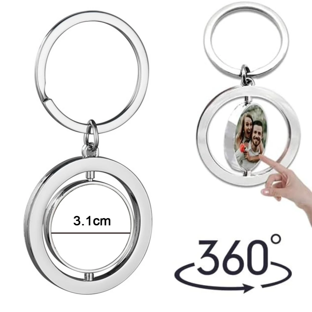 30 Pcs Sublimation Keychains Blank Heat Transfer Press Keyrings Double side Pictures Key Rings