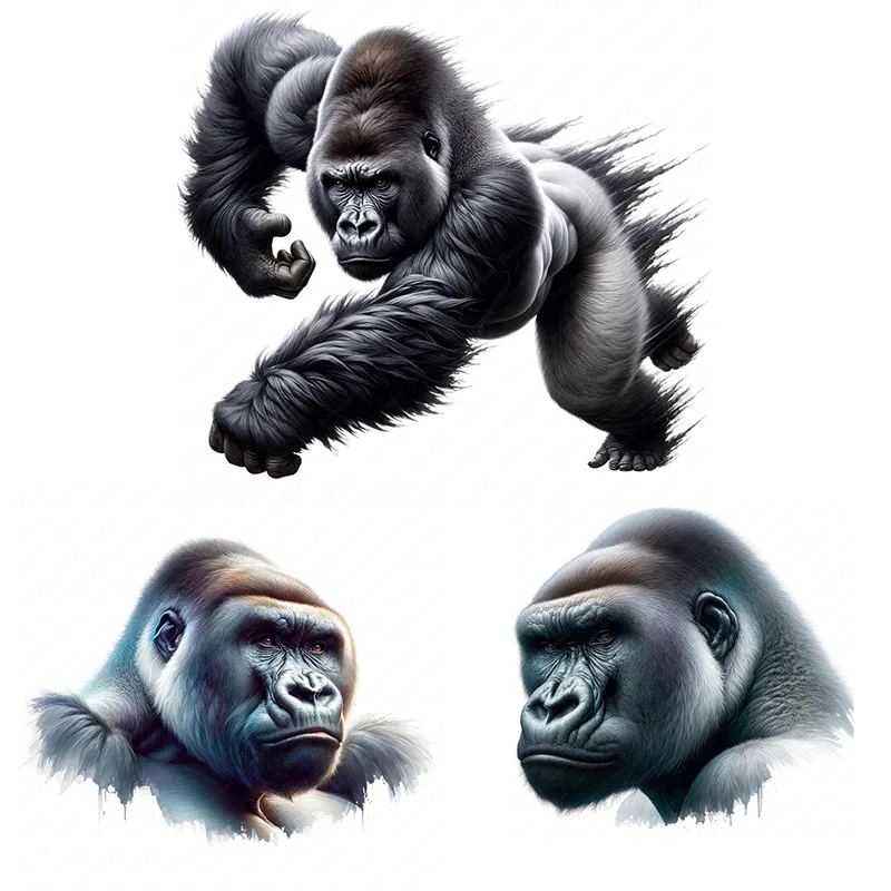 QT660# Mighty Silverback Gorilla Toilet Sticker, Durable Material, Perfect for Home Wall Decor, Aesthetic Room Decoration