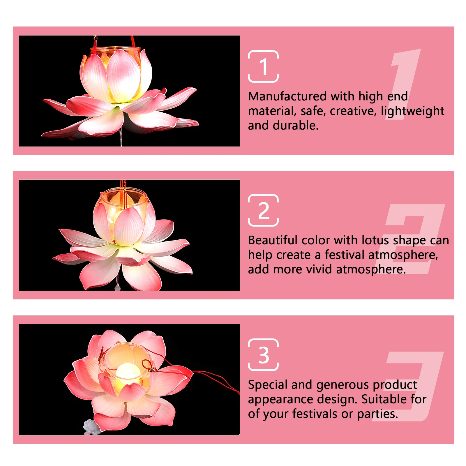 

1 Set Lotus Shaped Lantern Making Material Kit Diy Handcraft Lightweight Durable Tassel Festival Party Decoration Supplies Solar