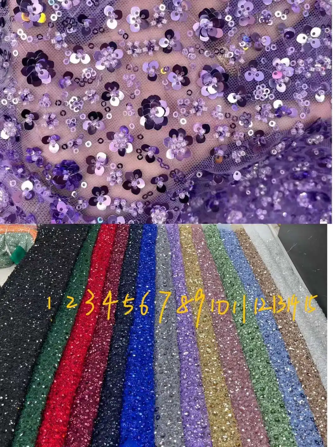 Luxury Sequence African Beaded Lace Fabrics 2023 Latest High Quality French Tulle Lace Embroidery With Beads For Party Dress