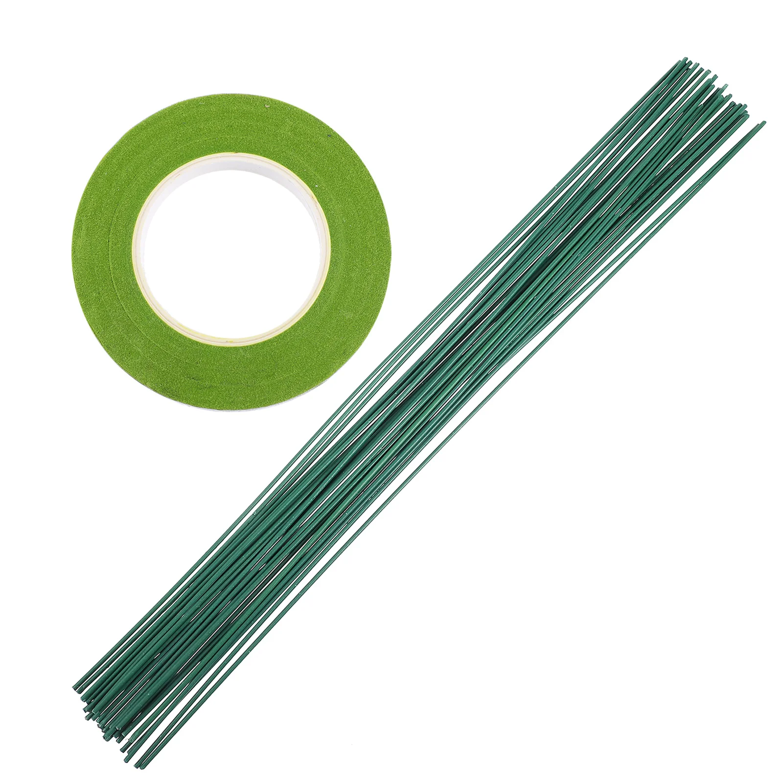 30 Pcs Flower Stem Safe Floral Wire Green Stub Wires Manual Handmade Adhesive Tape Making Craft Flowers Flexible