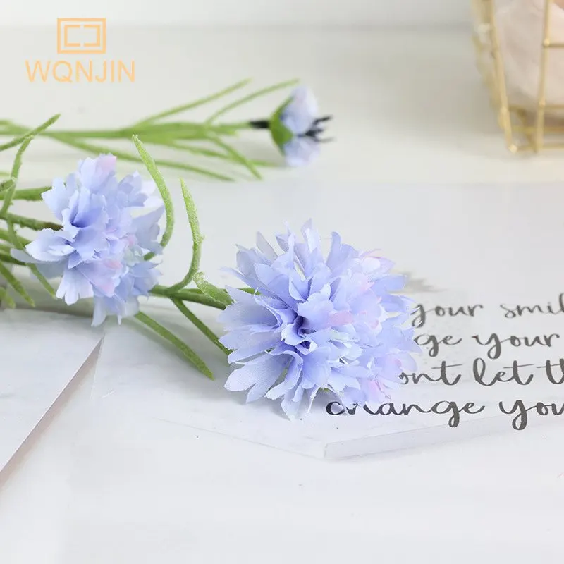 1PCS Nordic Blau Lange Zweig Sternen Kornblume Seide Künstliche Blumen Hause Hochzeit Party Dekoration Flore Fleurs Artificielles – Detail 9