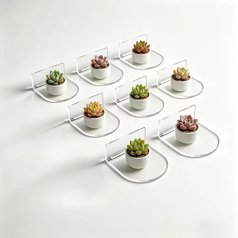 Acrylic Wall-Mounted Display Rack,Drill-Free Self-Adhesive Transparent Shelves,Suitable for Collections,Miniature Models.