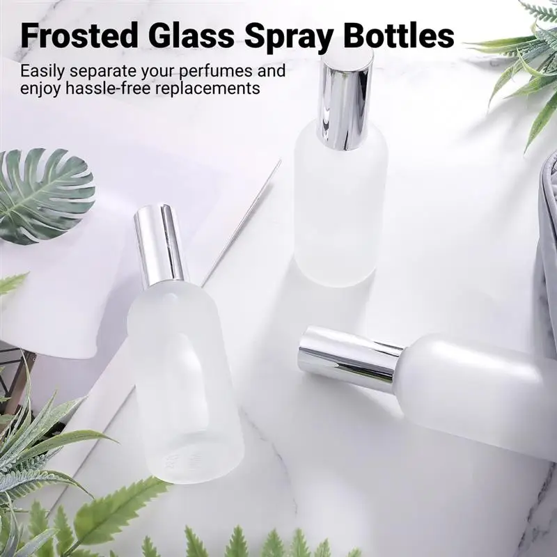 20Pcs/Set Frosted Glass Spray Bottles Empty Perfume Atomizer Reusable Cosmetic Glass Container Refillable Spray Mister 100 Ml