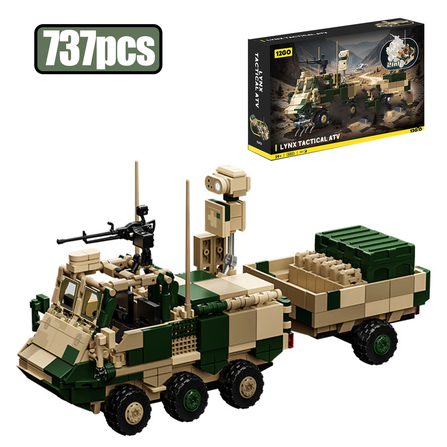 737Pcs Technical All-Terrain Vehicle Building Blocks Military Off-road Car Model City Home Decoration Guns Bricks Toys DIY Gift