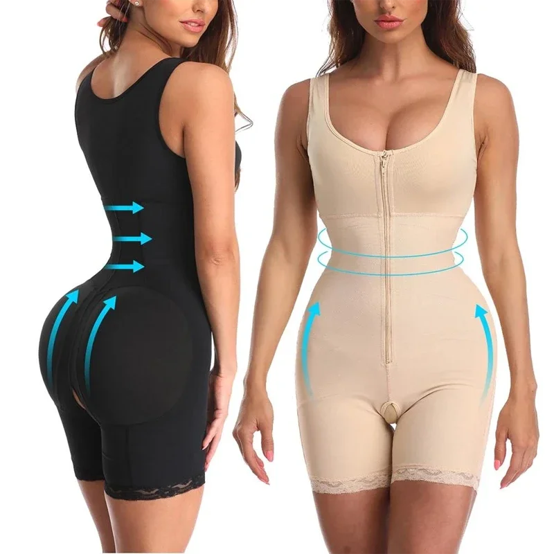 

Shapewear For Women Tummy Control Butt Lifter Thigh Slimmer Bodysuit Corset Zipper Control Abdomen Hip-Lifting Body Shaper