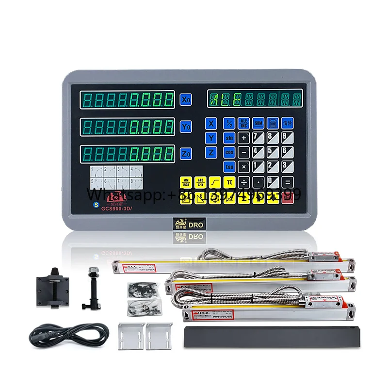 Magnetic Indicator 3 Axis Dro Digital Readout and 3pcs 0.005mm 200-1000mm Linear Scale Readout Dro for All Machines Tools