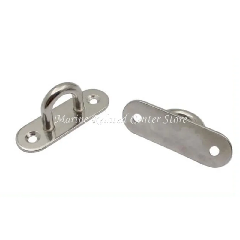 M5 M6 M8 Stainless Steel 304 Pad Eye Plate Hook Fixed Deck Door Buckle Heavy Duty Ceiling Mount Hanger for Yachts Boats