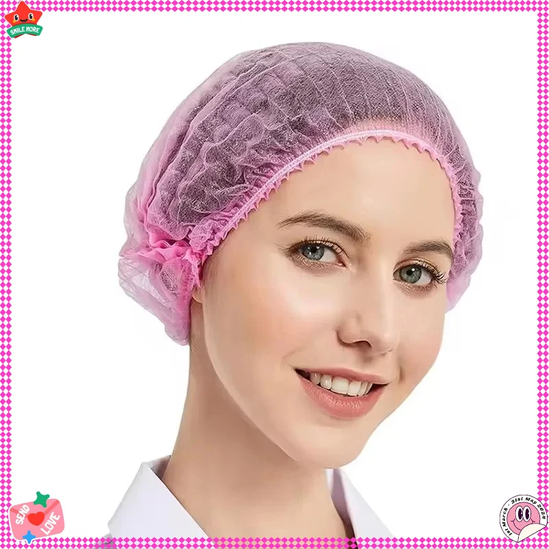 

100PCS Disposable Hair Head Caps Non Woven Dustproof Cap Eyelash Extension Makeup Tool Breathable Shower Bathing Hats