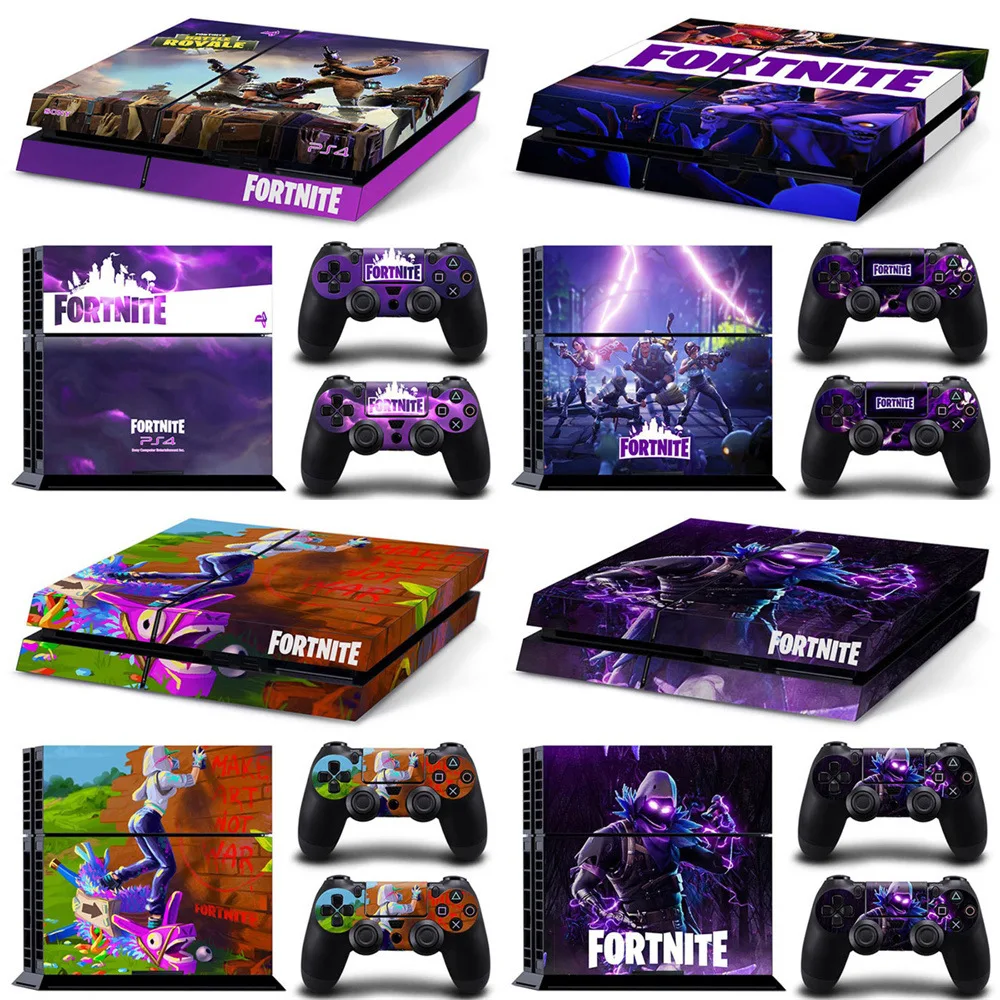 Fortnites-pegatinas de juego Ps4, calcomanías de consola de Anime, controlador nocturno de fortaleza, película protectora para mando, pegatinas coloridas y geniales