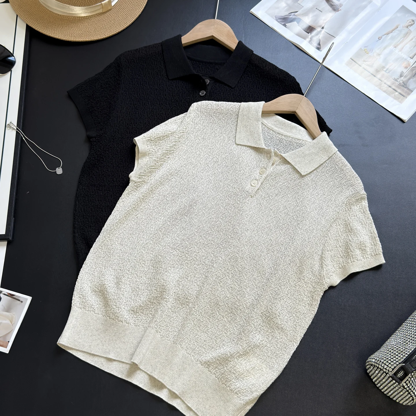 lectual Sle Ne Knitwear camiseta transpirable lino seda ligero adelgazante verano Top mujer Faion