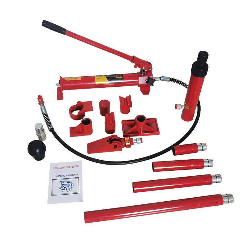 10 Ton Porta Power Hydraulic Jack Car Repair Tools Autobody Frame Repair Kit for Loadhandler Truck Bed Unloader Farm