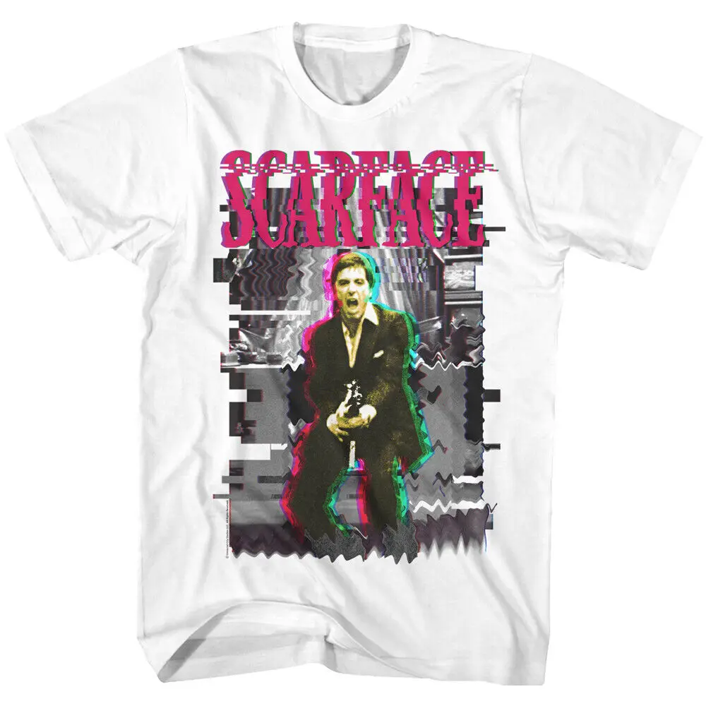 Scarface Movie Glitchy Movie Scene Say Hello To My Little Friend Men's T Shirt