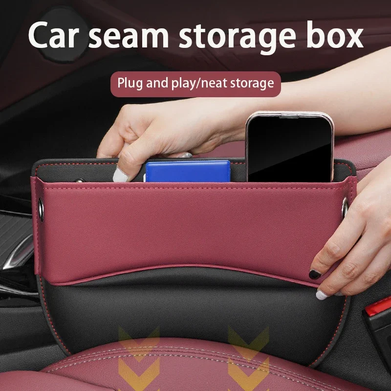 Leather Car Seat Gap Organizer Multifunction Console Crevice Filler Side Storage Box with Cup Holder Car Interior Storage Pocket