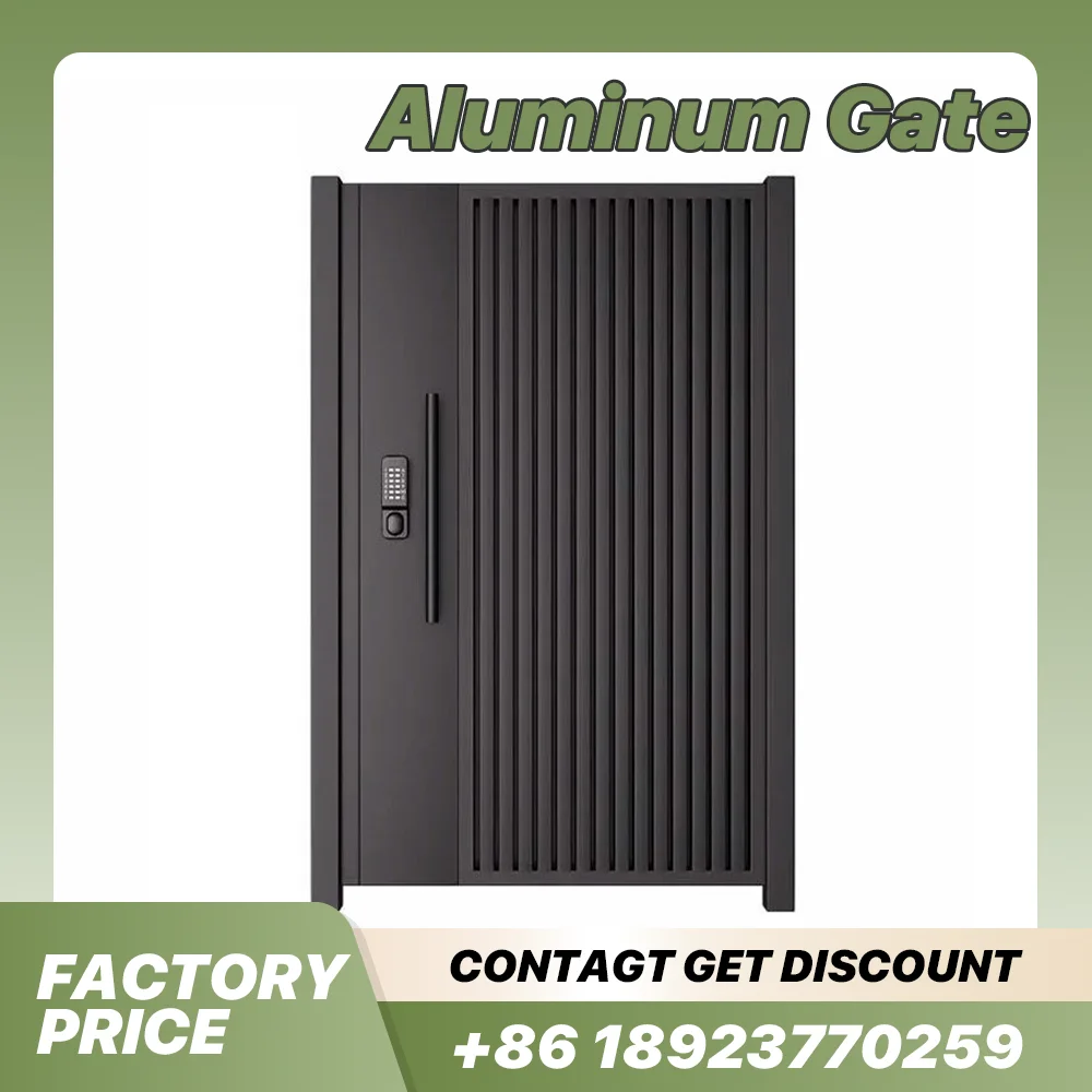 

Современный дизайн, изготовленные на заказ раздвижные изогнутые ворота, автоматические ворота, черные алюминиевые ворота и забор