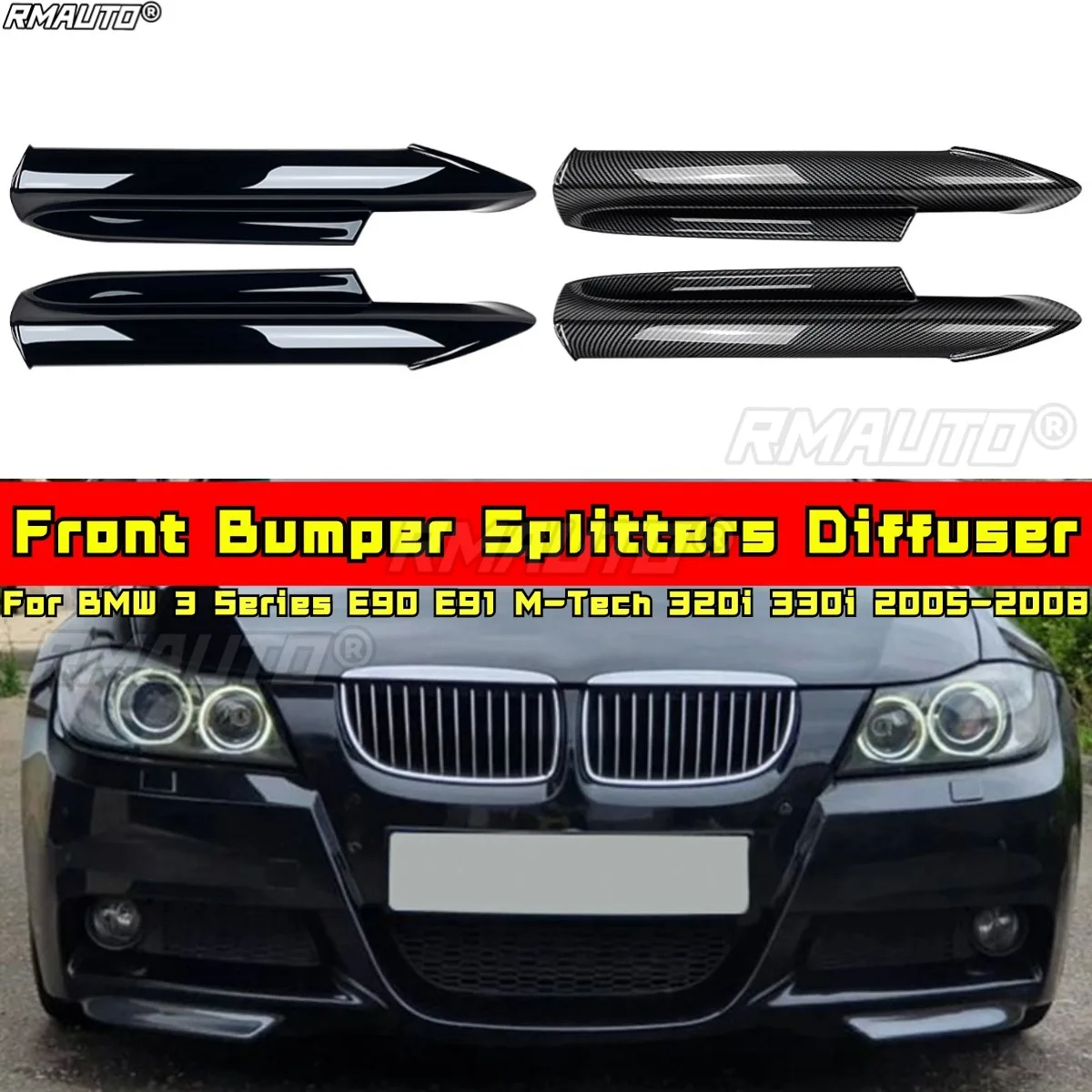 

Front Bumper Lip Splitters Diffuse Spoiler Cover for BMW 3 Series E90 E91 M-Tech 320i 330i 2005-2008 Car Accessories