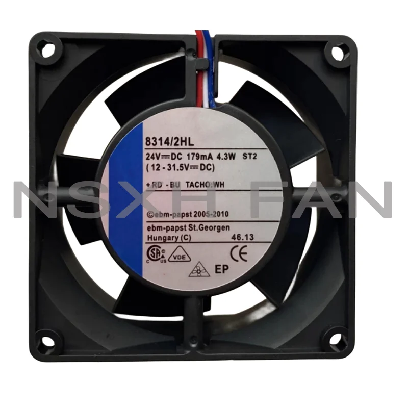 BRAND NEW 8314/2HL 24VDC 179MA 4.3W 3WIRES ORIGINAL COOLING FAN 8CM 8032 80*80*32MM