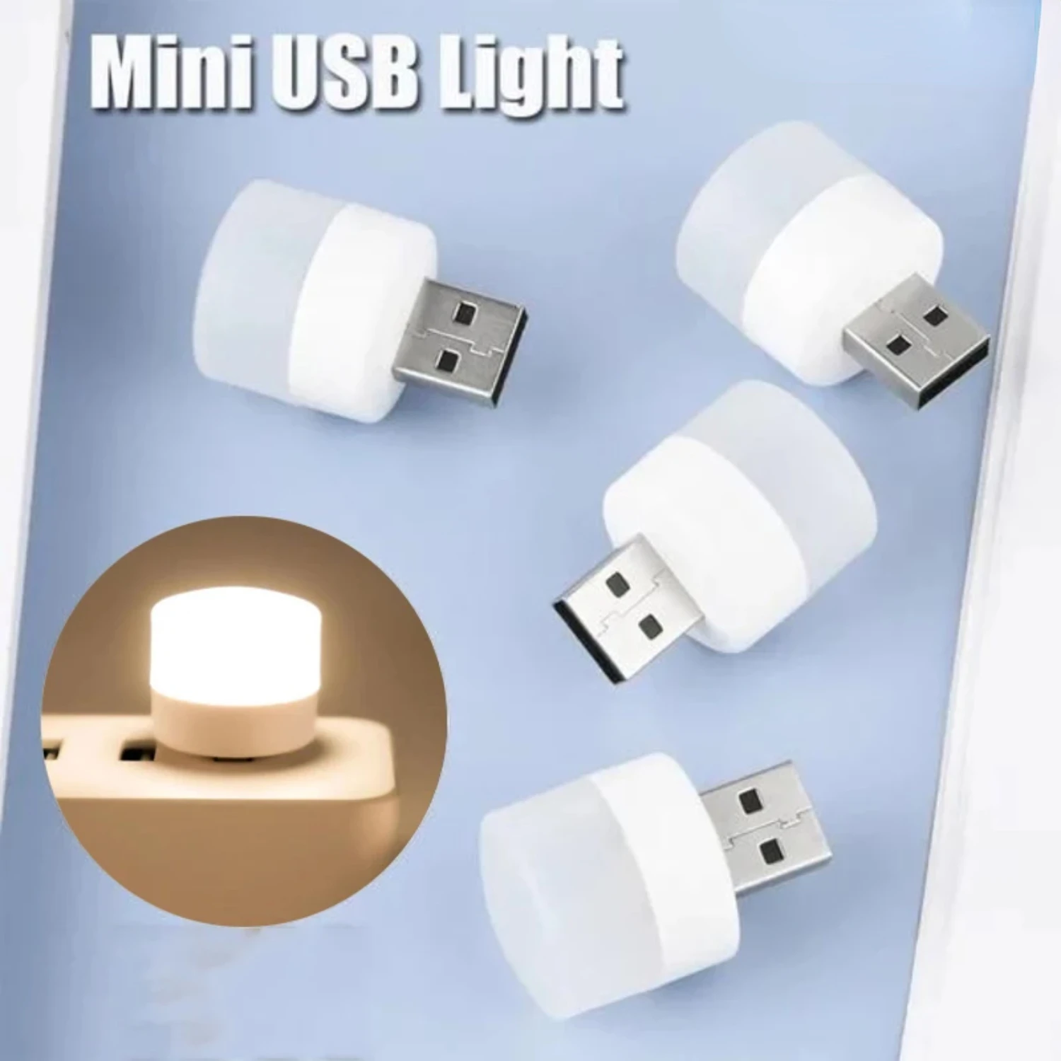 

New Mini USB Plug Lamp 5V 1W Super Bright Eye Protection Book Light Computer Mobile Power Charging USB Small LED Night Light