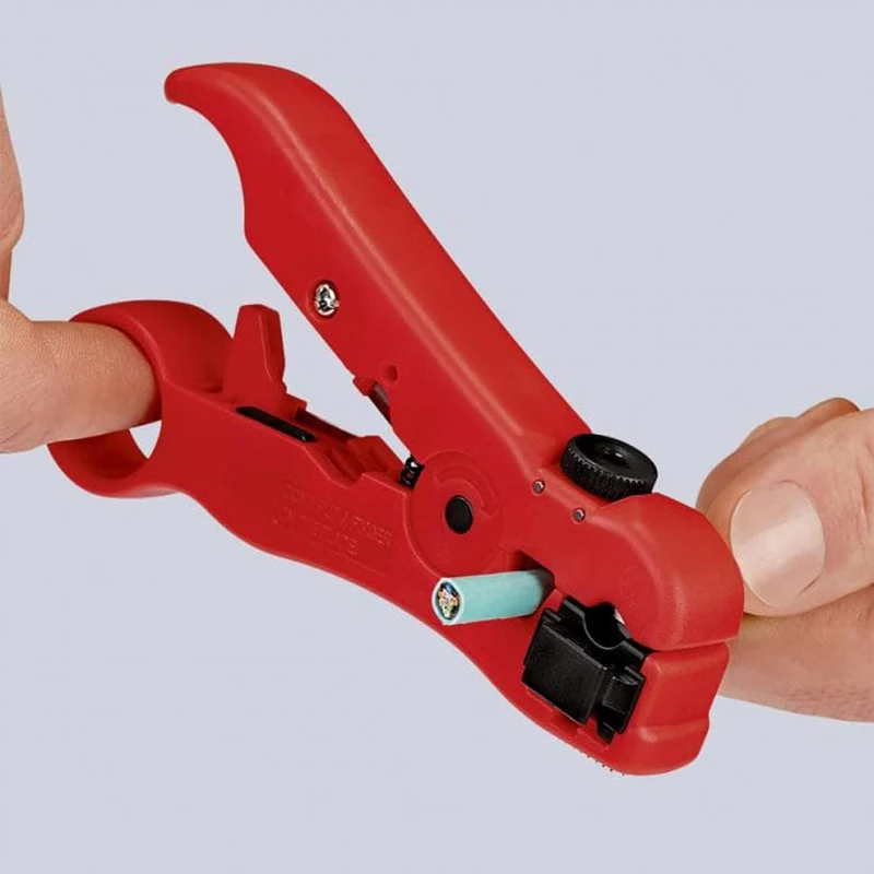 Imagem -05 - Knipex Wire Stripping Tool Lâmina Ajustável Cabo Coaxial e de Dados Fácil Operação Universal 16 60 06 sb 5