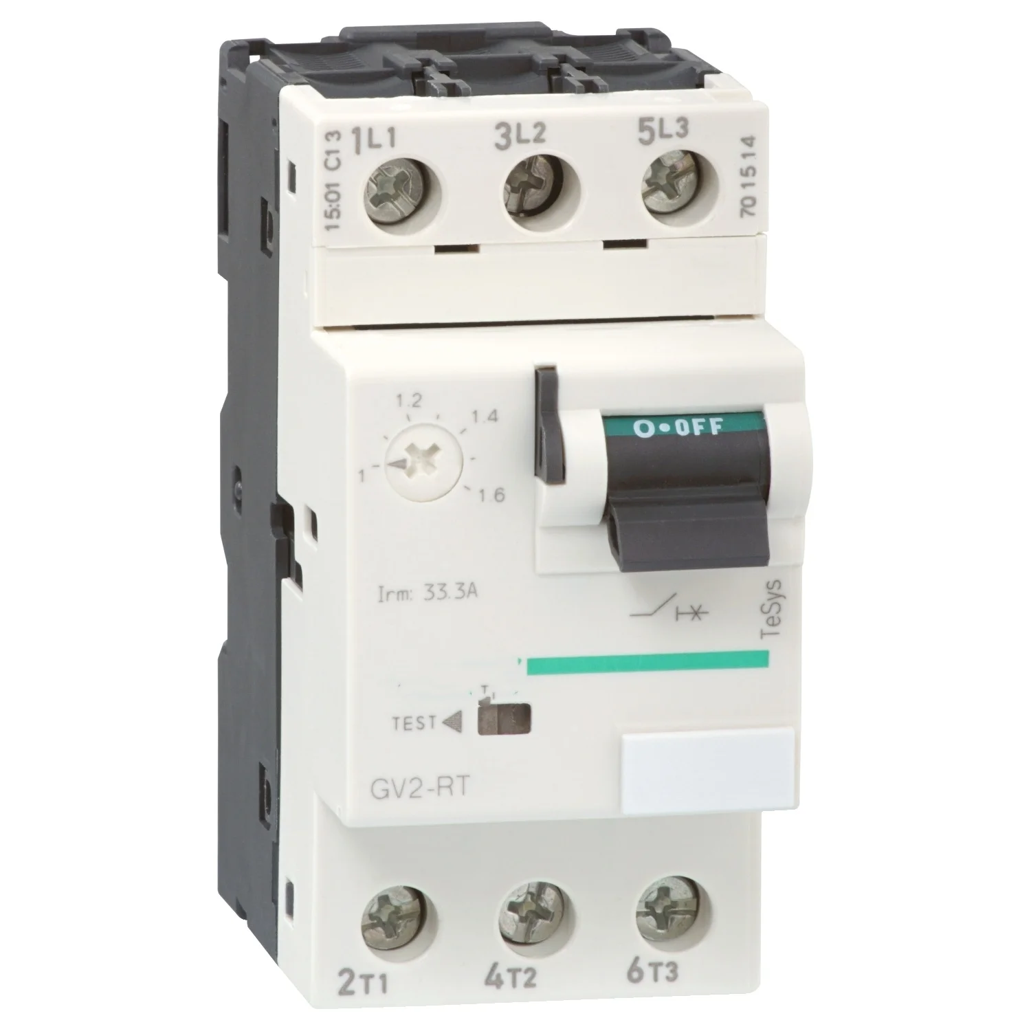 

GV2-RT05 GV2RT05 Motor circuit breaker, TeSys GV2, 3P, 0.63-1 A, thermal magnetic, screw clamp terminals