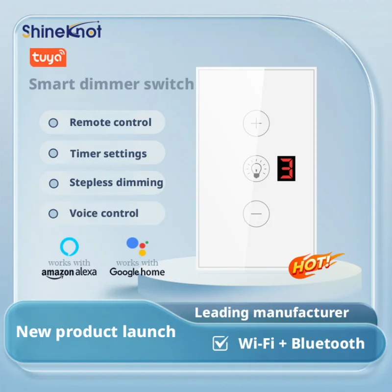SHINEKNOT American Standard Tuya Wi Fi Intelligent Dimming Intelligent Switch Intelligent Language Control Dimming Switch