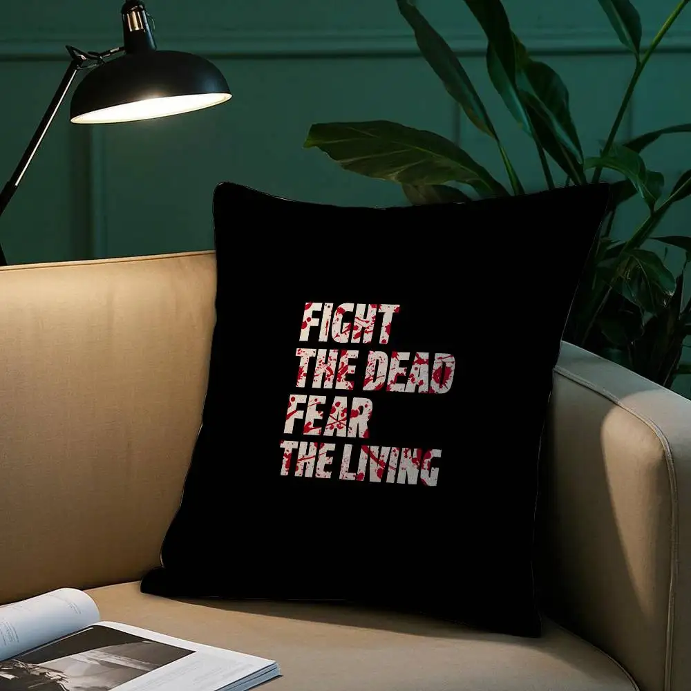 The W-walking dead Pillow Case Short Plush Print Cushion Cover Square Throw Pillow Covers Sofa Home Decor