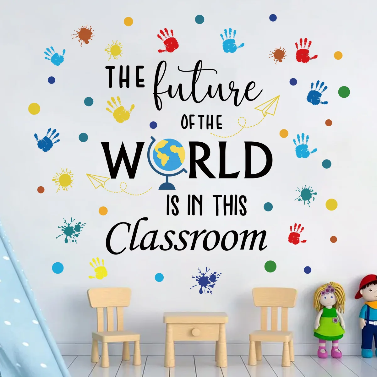  English Phrases Graffiti Self-Adhesive Wall Stickers for Children's Rooms and Living Rooms Decoration Stickers