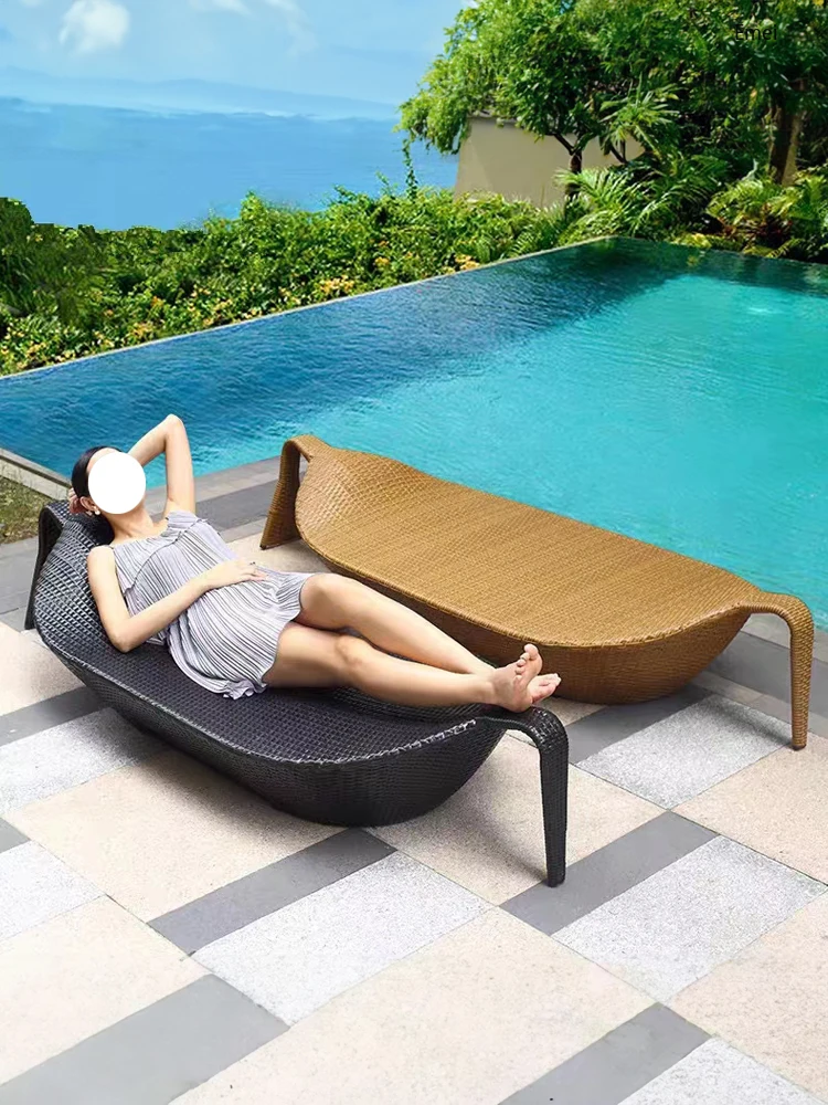 Outdoor Ratten Bed Outdoor Outdoor  Villa Hotel Resort Pool Beach Lounge Chair