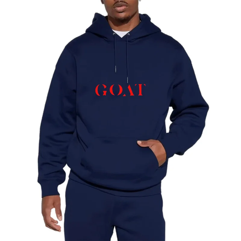Herren-Hoodie mit GOAT-Buchstaben-Print, Lässiger Pullover-Sweatshirt, Streetwear-Kapuzenoberteil, EU-Größen Verfügbar, Herbst Winter