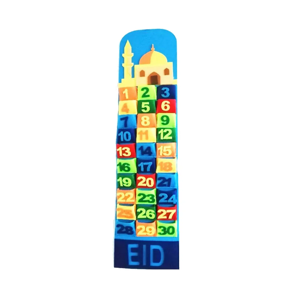 

Felt Calendar Eid Countdown Mubarak Home Hanging Hanging Decor Practical Eid Countdown Calendar Reusable