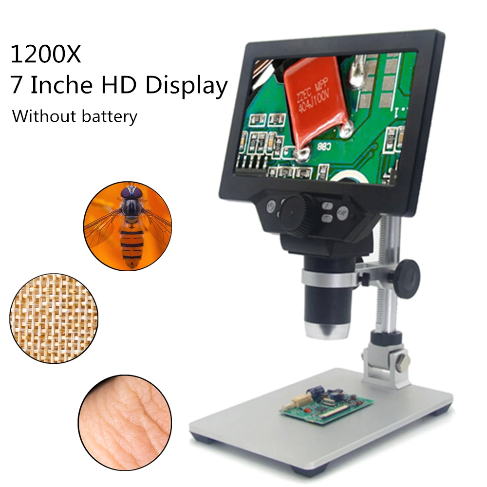 G1200 Digital Electronic Microscope,1200X Continuous Zoom and Magnification,Adjustable Angle,Multilingual,1080FHD,PCB Repair