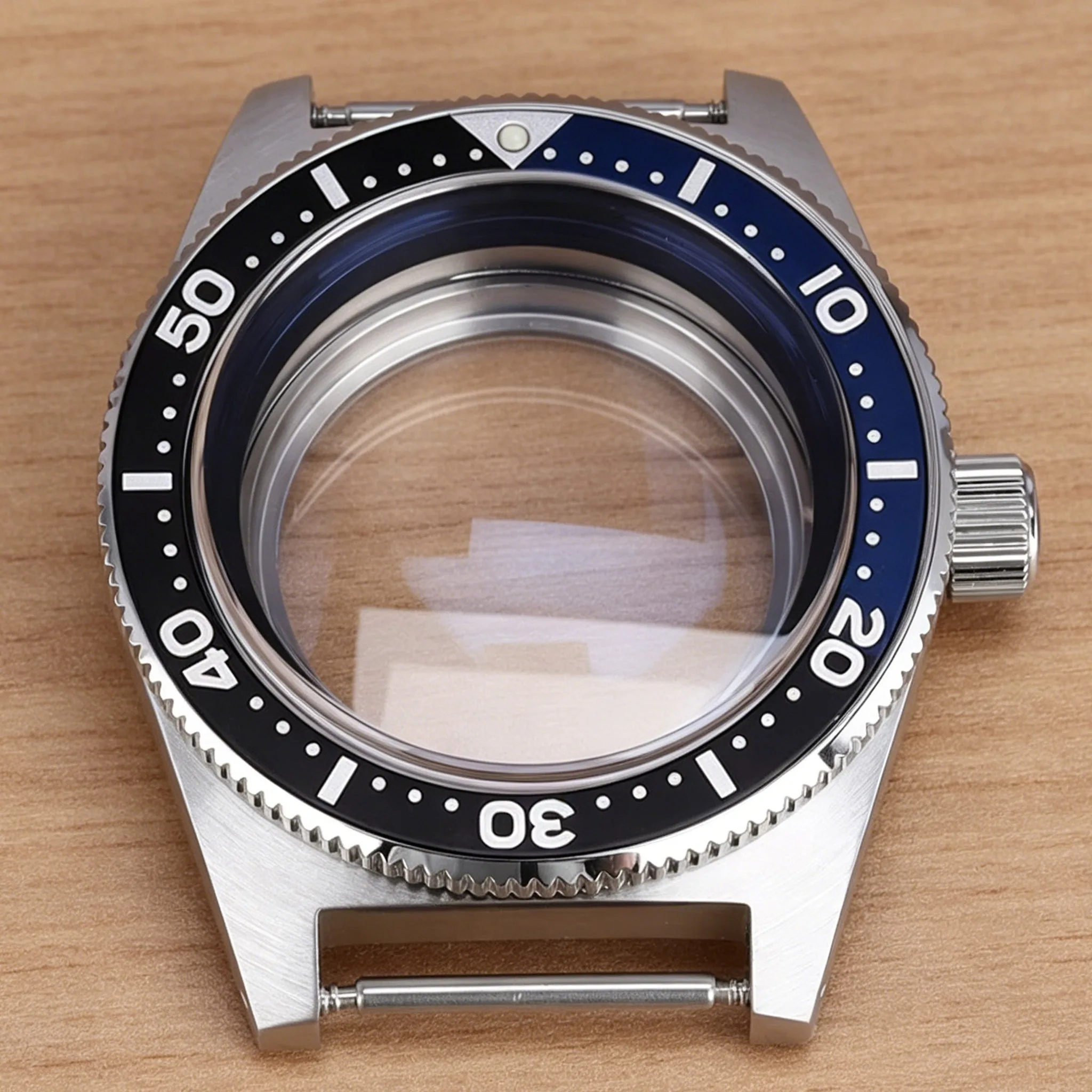 

Diving 40mm Silvery Watch Case Fashion Waterproof Sapphire Glass For Seiko NH34 NH35/36 Movt Modified 62MAS 316L Steel Accessory