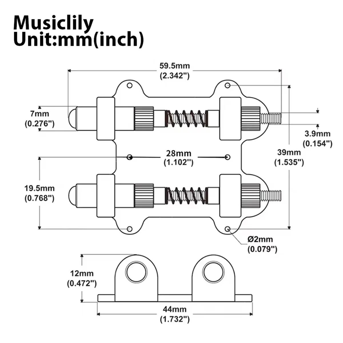 

AA85 Guitar Tremolo Stoppe Stabilizer Aluminum Brass Tremolo Stopper Stabilizing Device Kit Bridge Tremolo Bridge Systems
