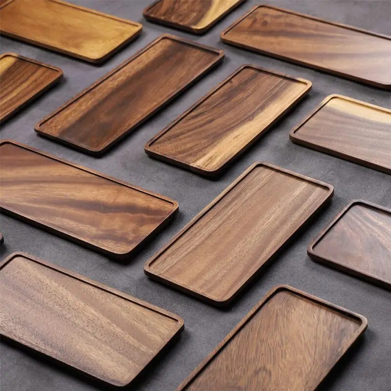 Wooden Serving Board Natural Cut Wooden Serving Trays Coffee Tea Trays New Tableware Wooden Tray Whole Piece Walnut No Splicing