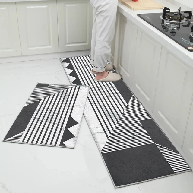 Kitchen Floor Mats Water-Absorbing Oil-Absorbing Non-Slip Nordic Modern Minimalist Style Bathroom Washable Carpets