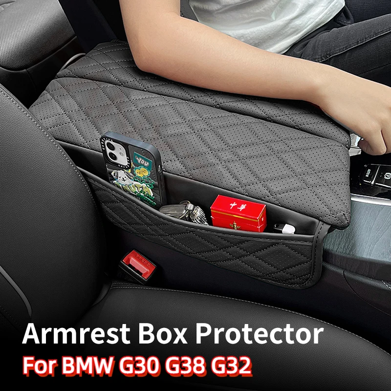 

Car Central Armrest Pad For BMW G30 G38 G32 6GT 2018-2023 LHD Auto Center Console Arm Rest Box Cover Mat Protective Accessories
