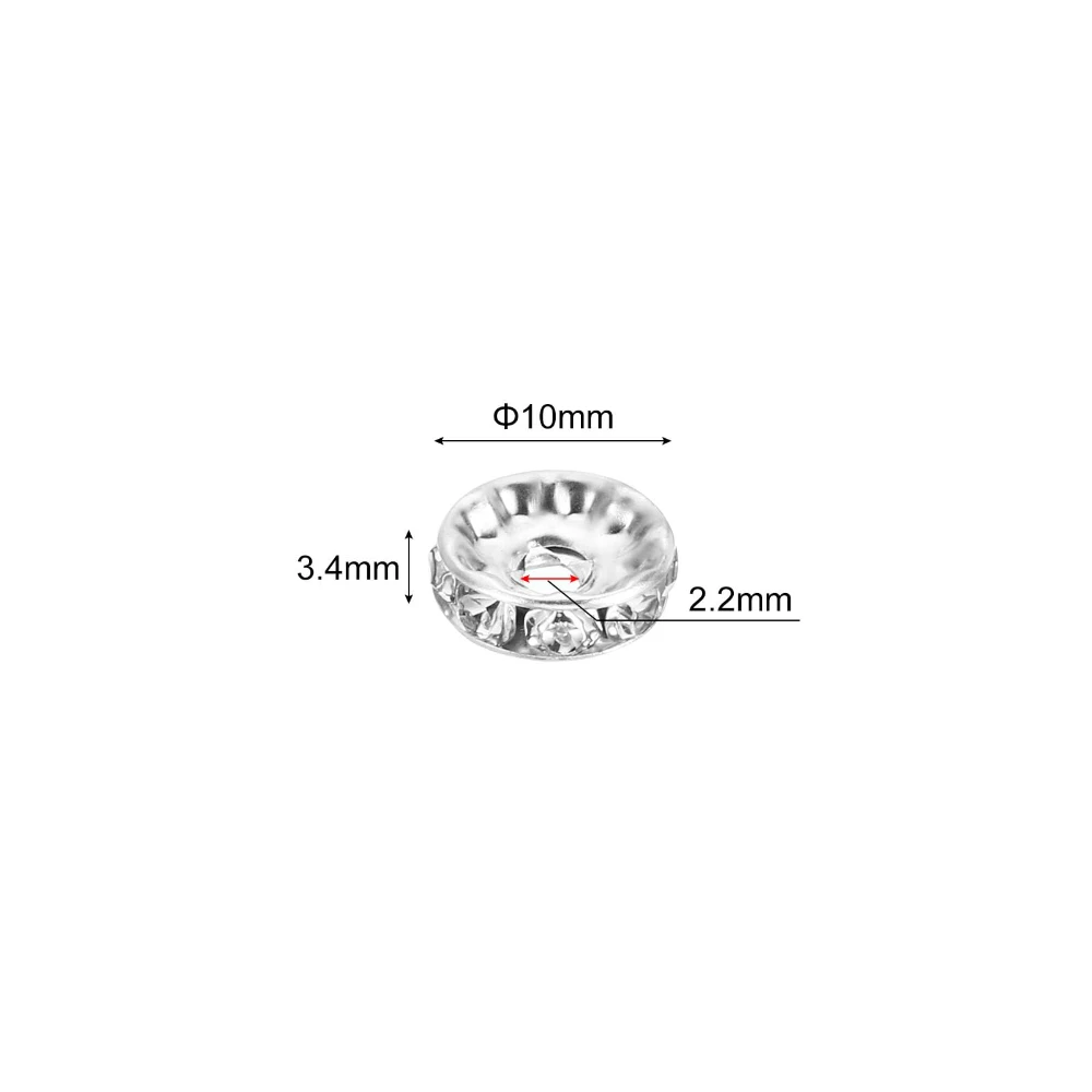 50/100 Stück 10 mm Strass Rondelle Kristall Runde lose Distanzperlen für Schmuck DIY Herstellung Armband Halskette Schmuck Zubehör – Detail 4
