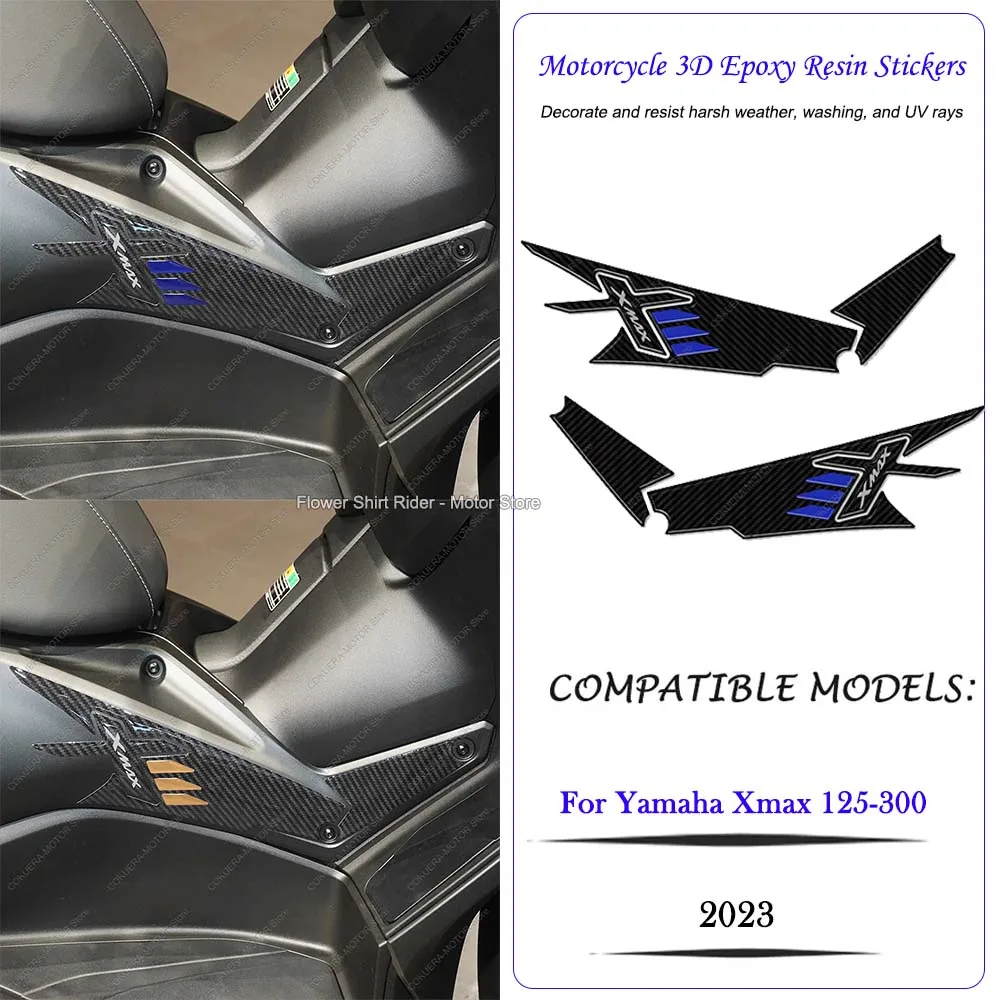 

3D Epoxy Resin Protective Sticker Waterproof Scratch-Resistant Motorcycle Side Protection Sticker for Yamaha Xmax 125-300 2023